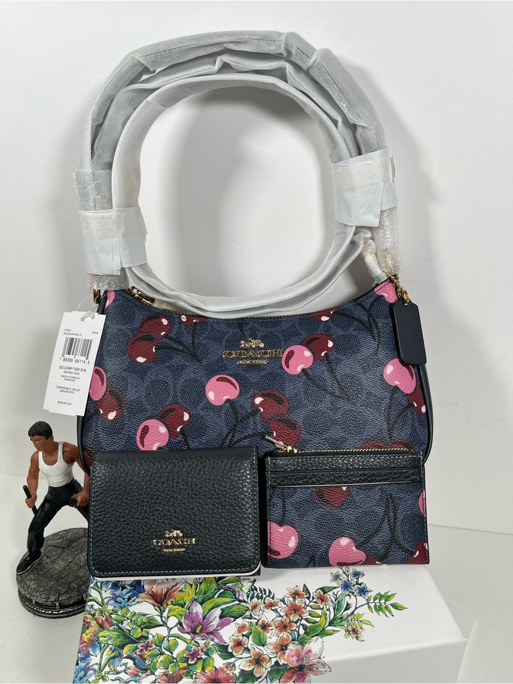 Bundle Coach cherry Teri  Bag  and Card Holder wallet limited edition NWT